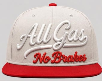 All Gas No Brakes – 3D Puff Embroidery Design File (Digital Download)