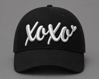 3D Puff Embroidery Design XOXO | Cap Logo Embroidery