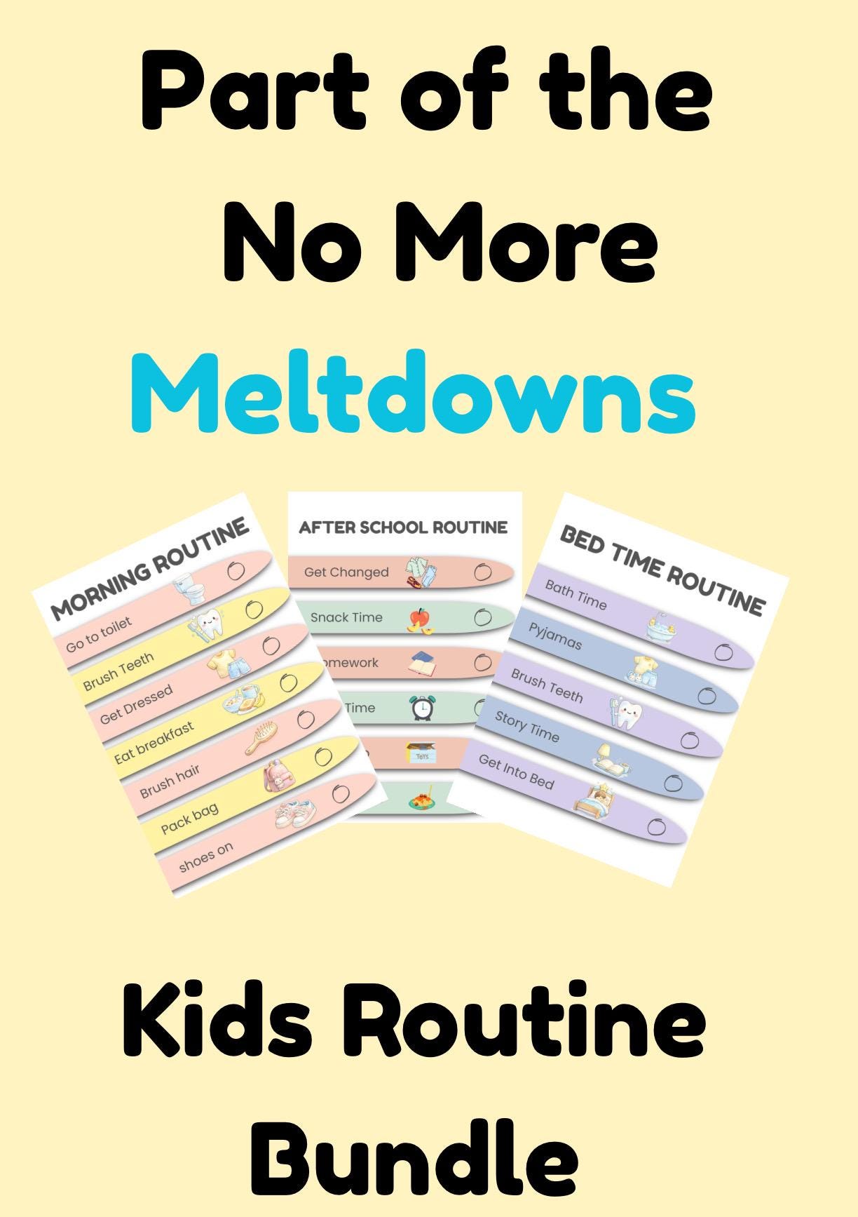 After School Routine Chart for Kids | Visual Schedule, ADHD Autism ...