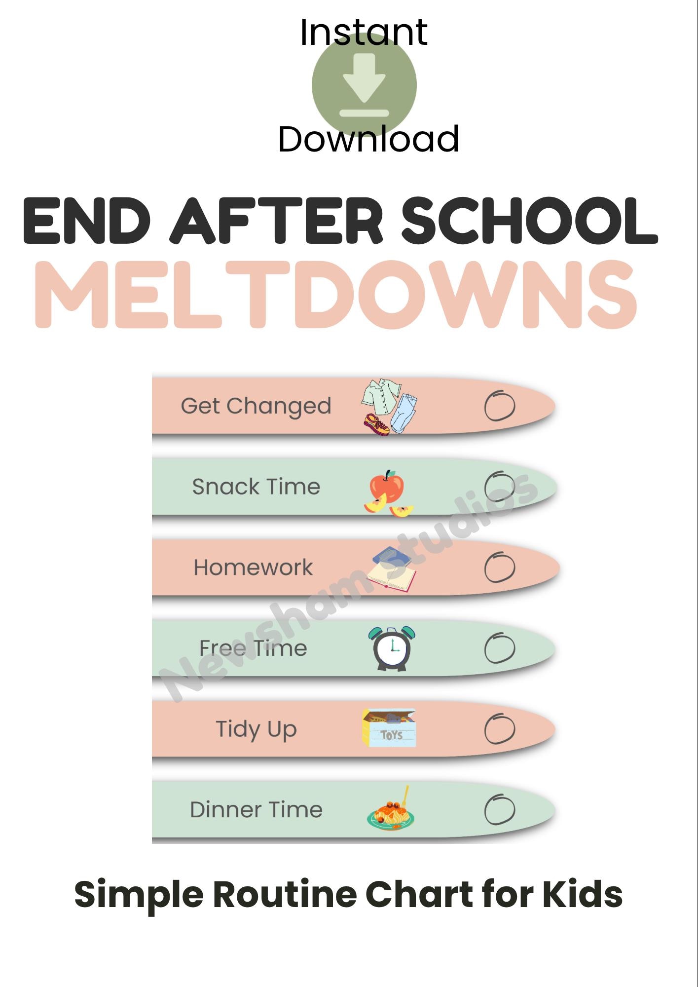 After School Routine Tracking Chart After School Routine Chart for Kids | Visual Schedule, ADHD Autism ...