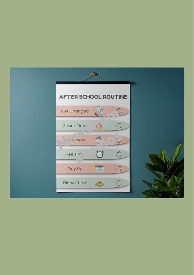 After School Routine Chart for Kids | Visual Schedule, ADHD Autism ...