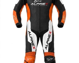 Alpinex Motorcycle Leather Racing Suit – Durable Leather, Ultra Protection, Moto Suits,