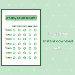 Salah Tracker | Islamisk bön Namaz-tabell (digital nedladdning) | Daglig böneblad | Utskrivbar