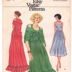 Very Easy Vogue 70s Boho Dress Pattern 9467 Size 12.  Prairie Dress, Sundress, Ruffle Hem, Scoop Neck, Maxi, Midi Below Knee, Sleeveless.