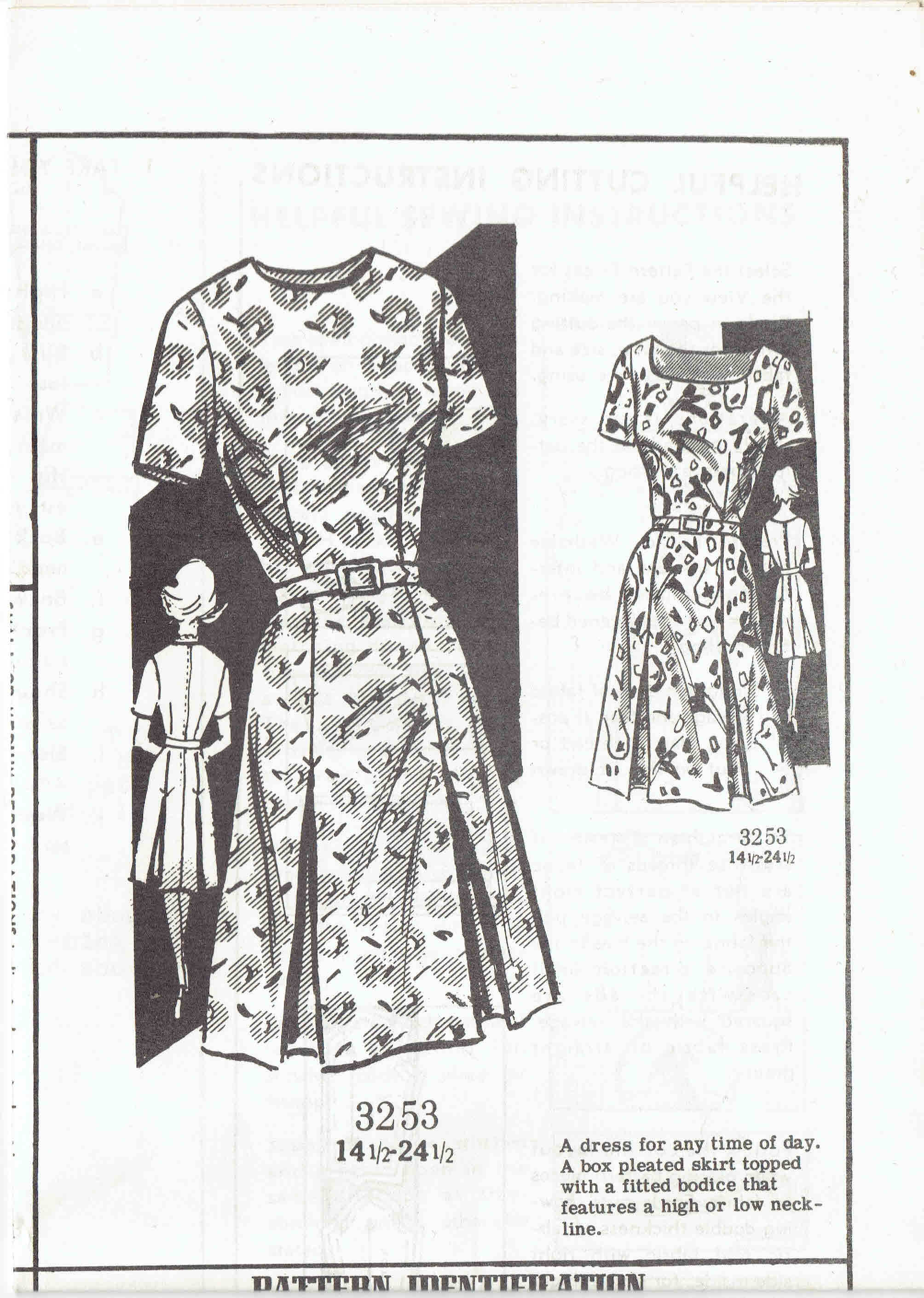 60s Pleated Dress Pattern Audrey Lane Mail Order Pattern 3253. - Etsy