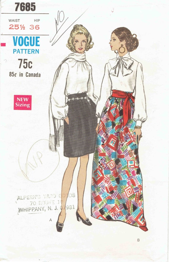 Vintage Vogue 60s Maxi Skirt Pattern . Full Gathered Skirt - Etsy