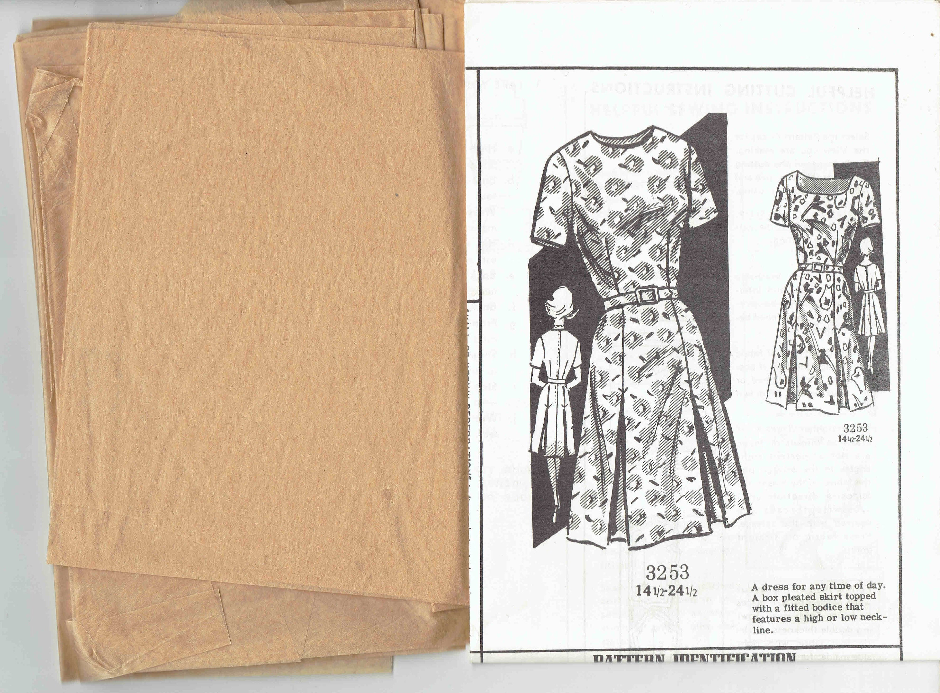 60s Pleated Dress Pattern Audrey Lane Mail Order Pattern 3253. - Etsy
