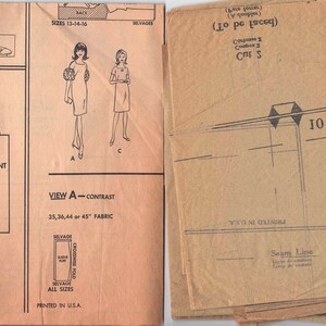 1960's McCall's Shift Dress Pattern with Large Bias Collar - Bust 31-32