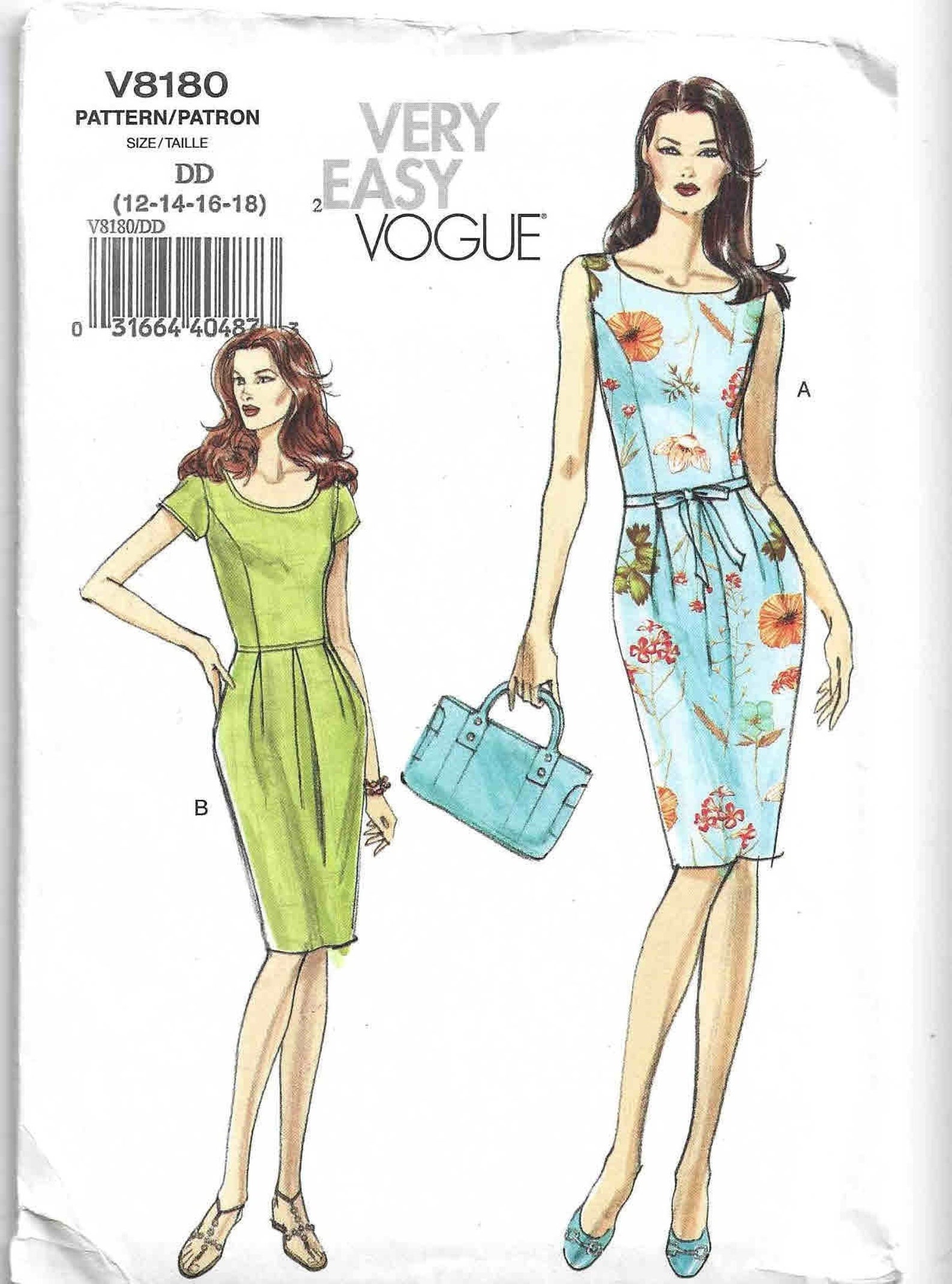 Very Easy Vogue Dress Pattern 8180 Uncut Sizes 12141618. Etsy UK