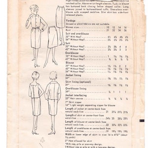 1960's Butterick Coordinates with skirt, blouse, overblouse and Jacket - Bust 34