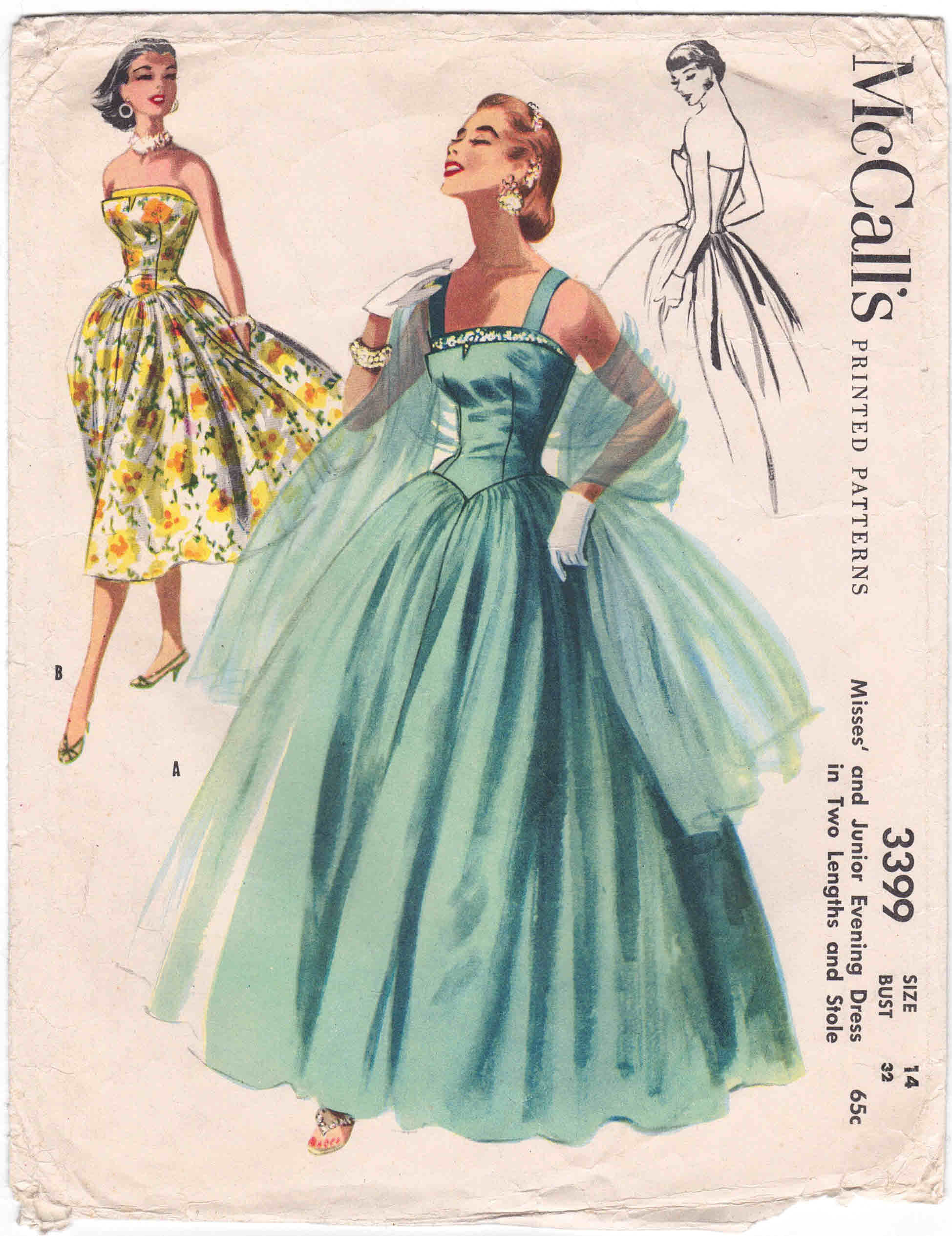 Plus Size or Any Size Vintage 1950s Evening Dress Pattern PDF Pattern No  114 Evelyn - Etsy Singapore