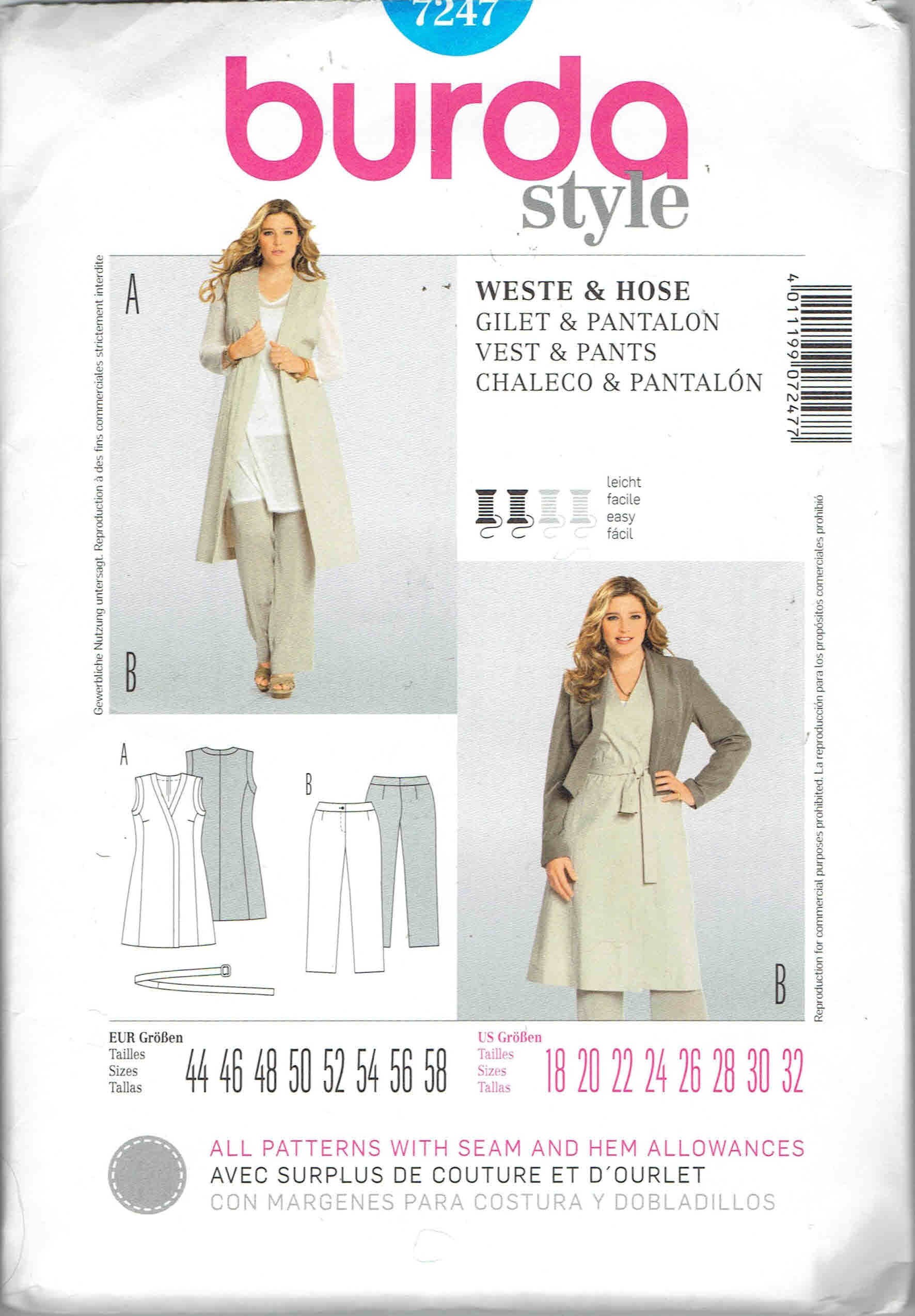 Burda Plus Size Vest and Pants Pattern 
