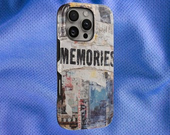 Custodia per telefono Grunge Punk con collage di ricordi, resistente, adatta per iPhone 17 Pro Max, 16e, 15, 14, 13, Samsung S26 Ultra, S25 FE, A57, A56, Pixel 10 9A
