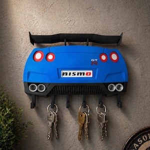 Nissan GTR Nismo Wall-Mounted Key Holder – Automotive Design Key Holder – JDM Wall Decoration / Garage / Gaming Room