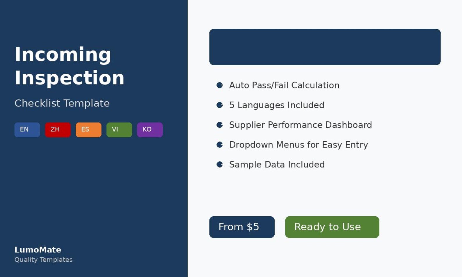 Inspection Checklist Excel Template for Small Business | Quality ...