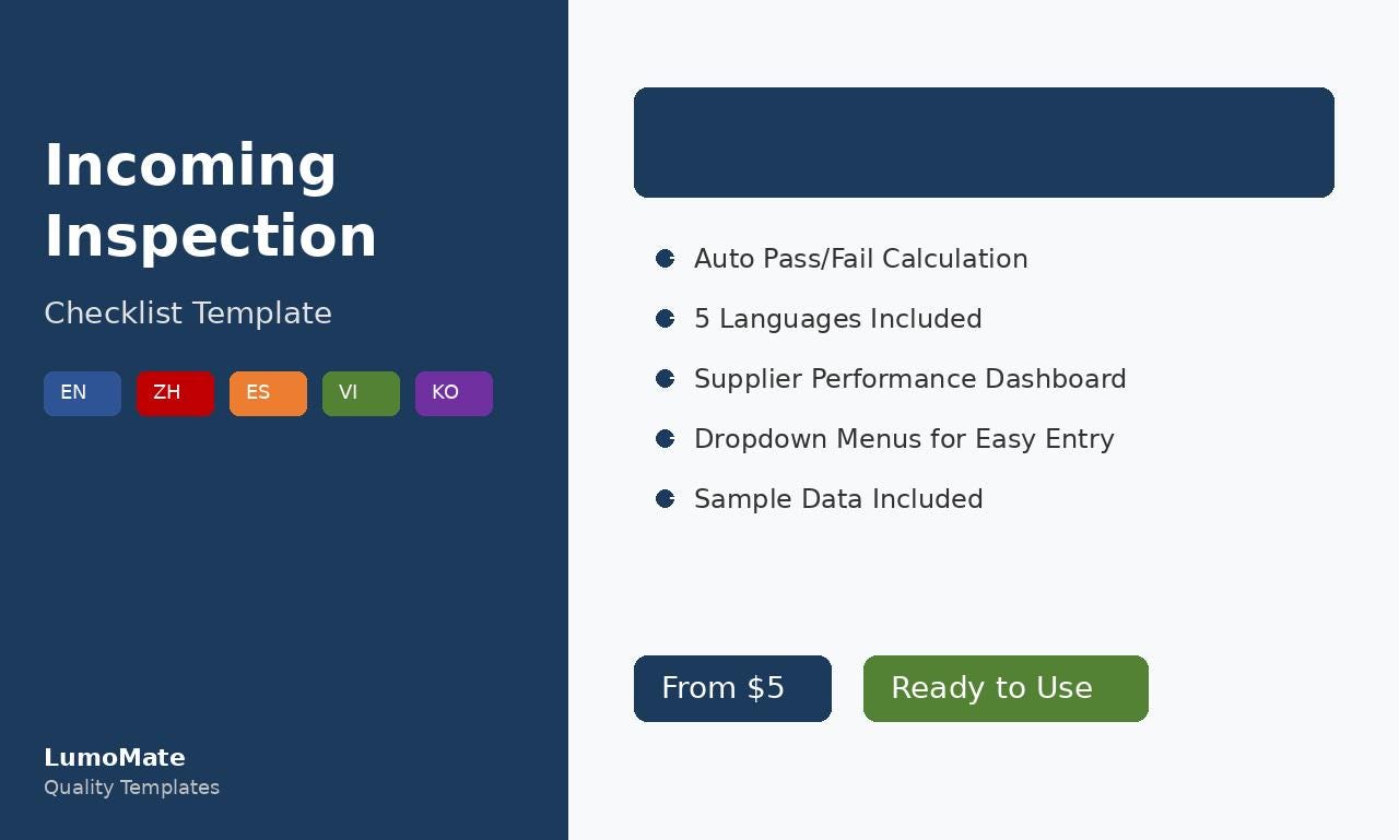 Inspection Checklist Excel Template for Small Business | Quality ...