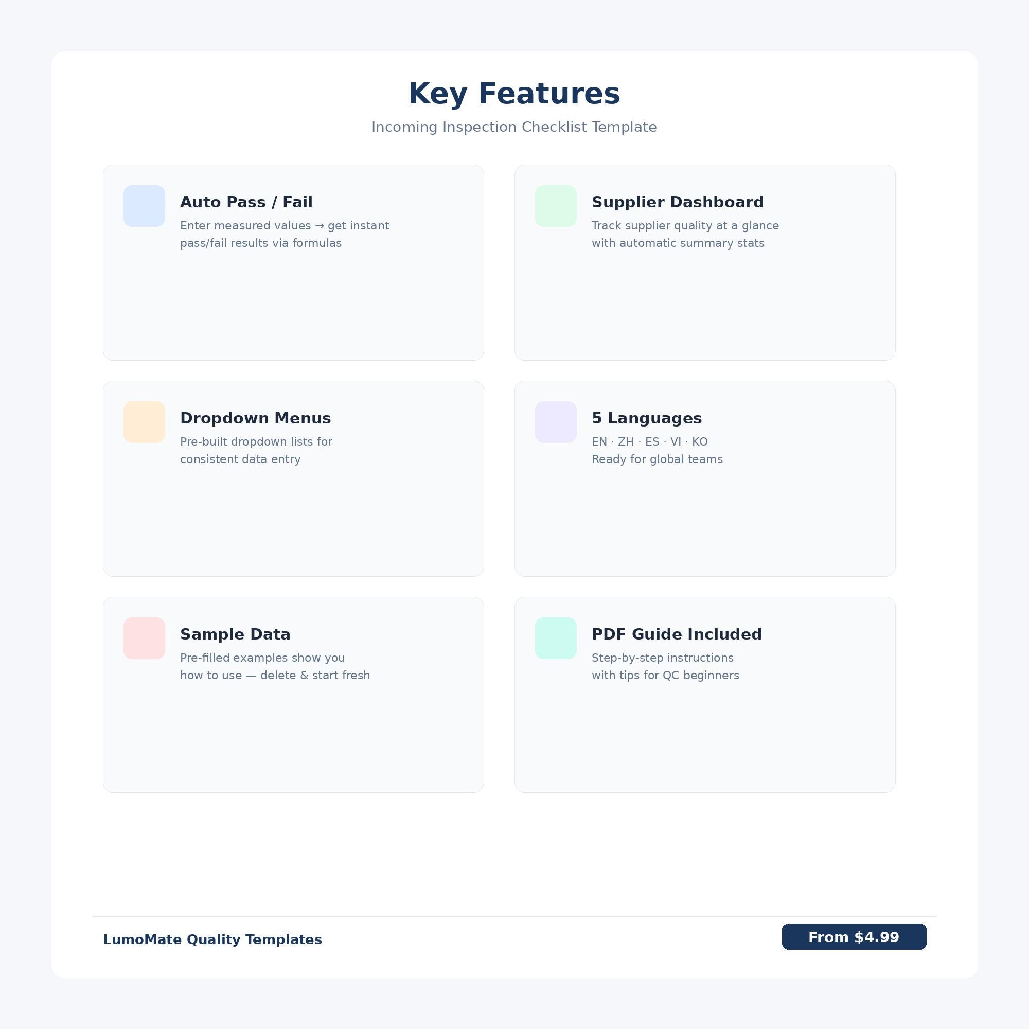 Inspection Checklist Excel Template for Small Business | Quality ...