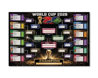 Poster WM 2026: Fußball-Turnier Spielplan Wandkunst