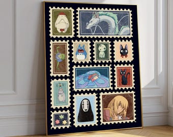 Studio Ghibli Collage Print, Anime Art, Chihiros Reise ins Zauberland Poster