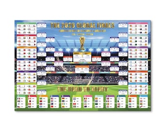 2026 World Cup Klammer Poster: Fußball-Turnier Spielplan, USA Host Fan Wandkunst