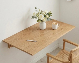 Space Saving Folding Wall Desk, Floating Murphy Desk, Fold Down Table, Small Space Workstation, Modern Minimal Wall Mounted Desk
