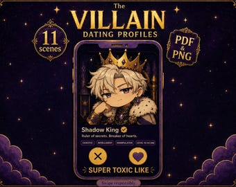 Spooky Cute Villain Coloring Pages PDF | Gothic Dating Profile Book