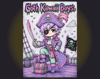 Goth Kawaii Dating Profile Coloring Pages PDF | Creepy Cute Gothic Villain Boys