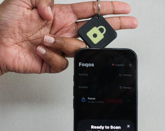 NFC Keychain Focus Tag, Glow Padlock Keyring, Tap to Block Apps, Phone Free Zone Productivity Gift iPhone Android