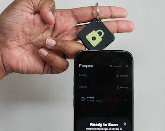 Custom NFC Keychain, Personalized Key Chain with Name or Icon, Glow Tap Tag for Focus, Productivity Gift iPhone Android