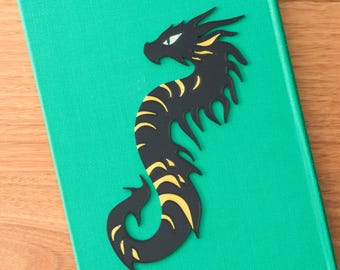 Dragon Bookmark - Glow in the Dark Eyes - Fantasy Romantasy Reader Gift - Double Sided 3D Printed Silhouette - Book Lover Gift