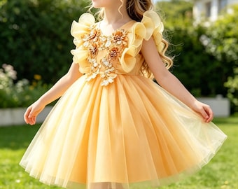 Handmade - Cosplay Princess Belle Dress, Belle Yellow Dress, Belle Cosplay Costume Kids Available，Birthday Outfit • Halloween Cosplay