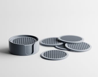 Set of 8 Gyroid Infill Pattern Coasters – Modern Geometric Drinkware