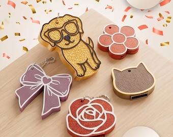 Can Opener Keychain Collection: Dog, Cat, Rose, Sunflower, Lace Bow, Nail Polish Bag Charm