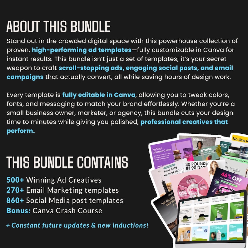 Canva-annonsmaterial och e-postmallar Megapaket (PLR/MRR) bild 2