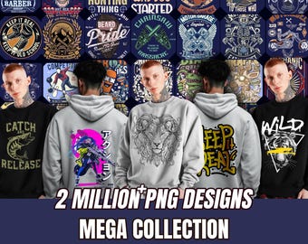 2 Million+ PNG T-Shirt Designs Mega Bundle: Streetwear, Hip Hop, Pop Culture (Digital Download)