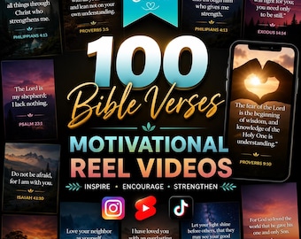 100+ Christian Reels PLR, Canva Editable Faith Videos, Bible Quotes & Social Media Posts