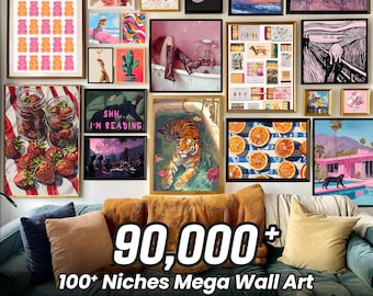90k HD Printable Wall Art Bundle, 100+ Niches, Lifetime Access (Digital Download)
