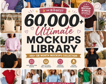 Apparel Mockup Mega Bundle: 60,000+ T-Shirt Designs, Mugs, POD Mockups