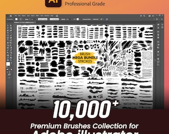 Adobe Illustrator Vector Brushes Collection, 10,000 Unique Brushes