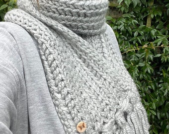 Hand crocheted chunky scarf