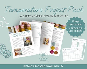 Temperature Project Guide 2026 + Log Sheets & Tracker | Crochet, Knit, Weave, Sew | Creative Year Project Digital PDF