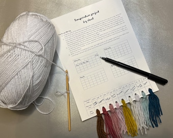 Blank Temperature Blanket Project Reference log Sheet for Crochet and Knitting_A4
