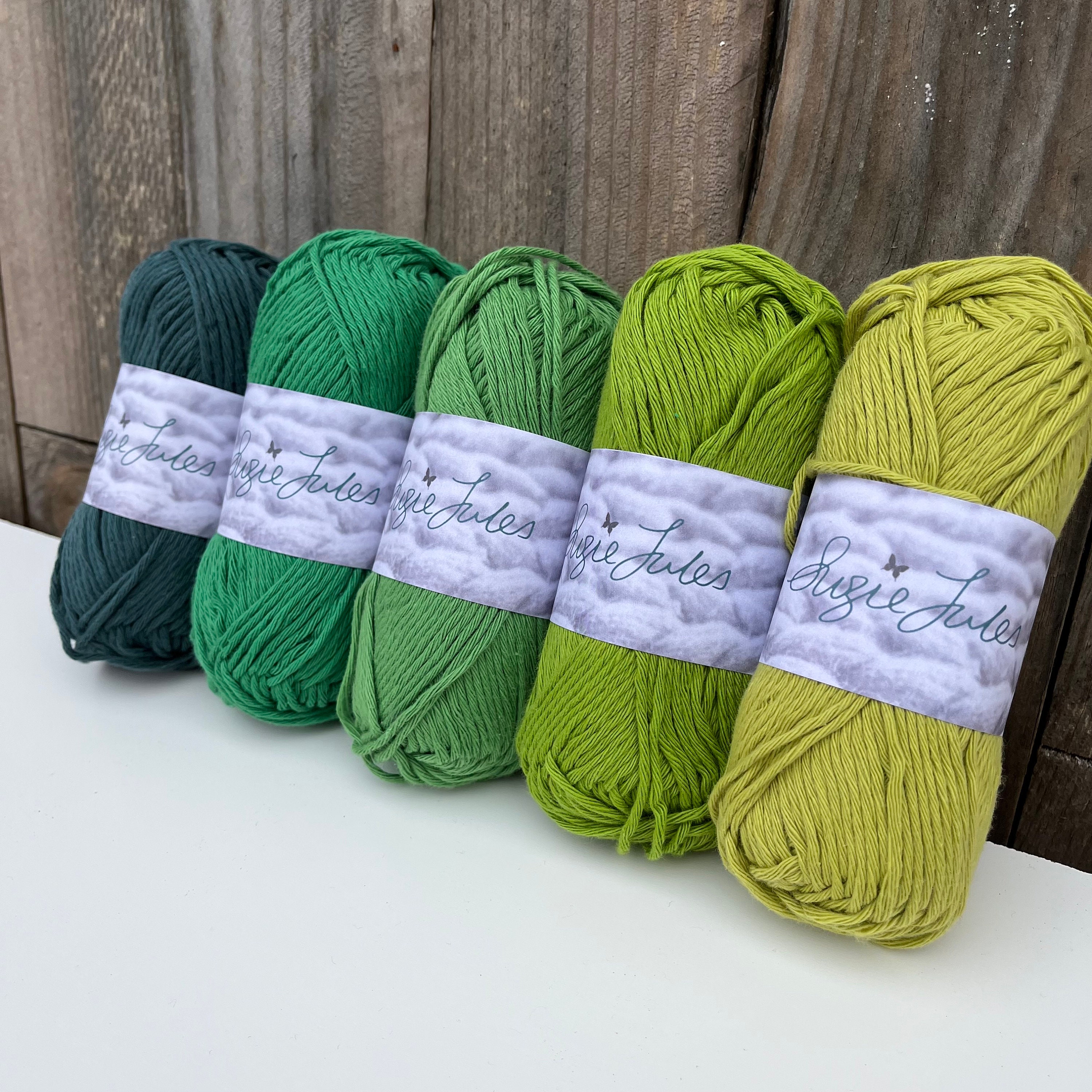 5 Skein Colour Pack of 100% Cotton in an Ombre of Greens - Etsy