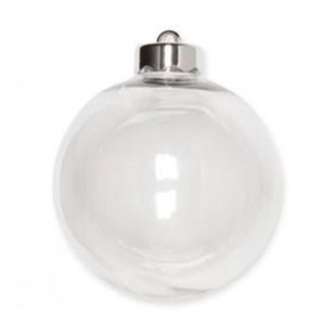 Pack of 3 Top Fill Clear Plastic Hanging Christmas Tree Baubles 7cm Diameter