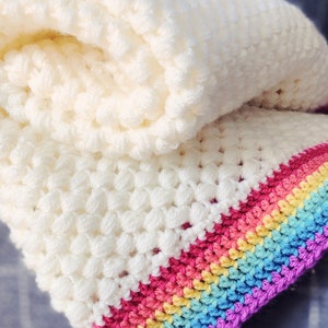 Rainbow Edged Baby Blanket Crochet Kit image 3