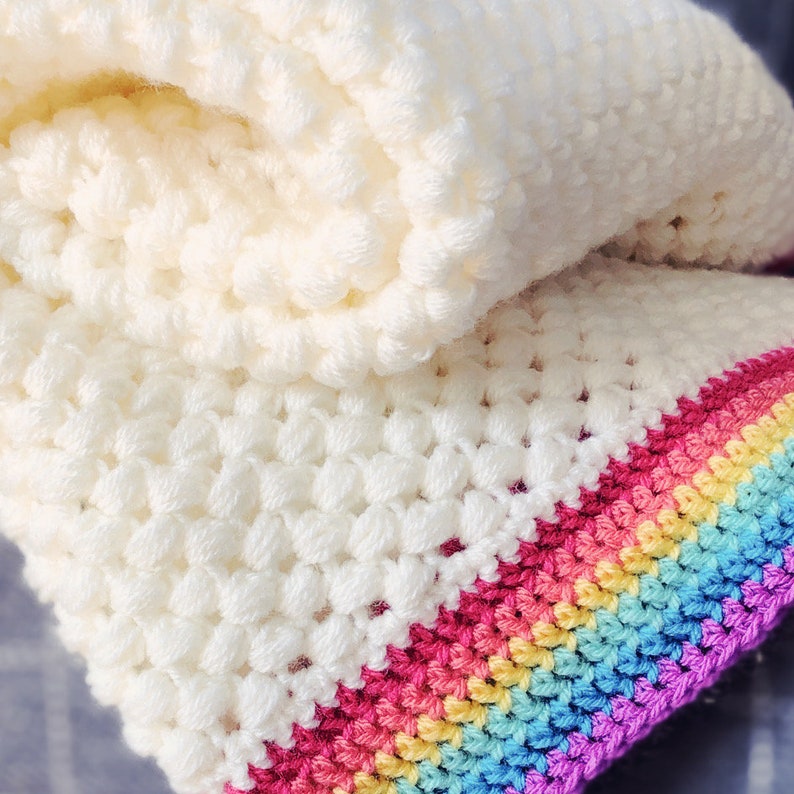 Rainbow Edged Baby Blanket Crochet Kit image 3