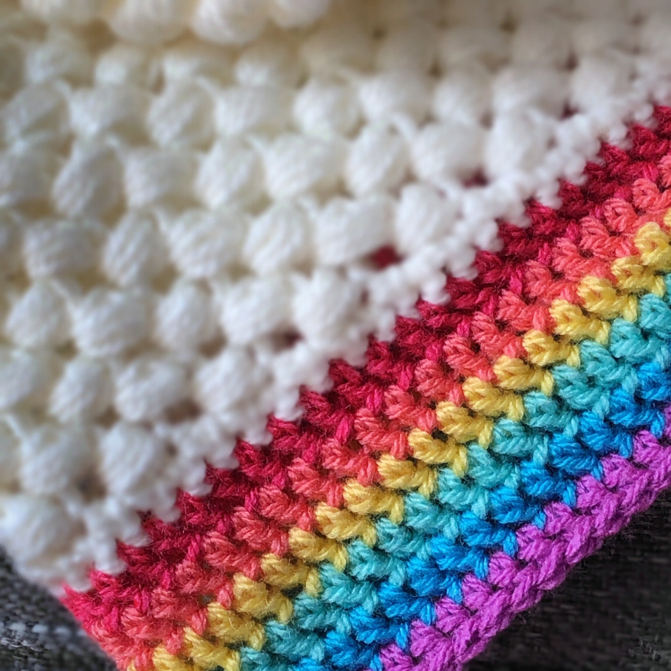 Baby Blanket Crochet Kit. Honeycomb Cotton Throw Kit. Easy Crochet