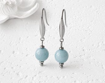8 mm Aquamarin-Ohrringe