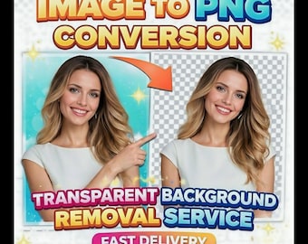 Image to PNG Conversion, Background Removal Service, Transparent PNG Maker, File Conversion ,Photo Cutout Editing, Fast Delivery