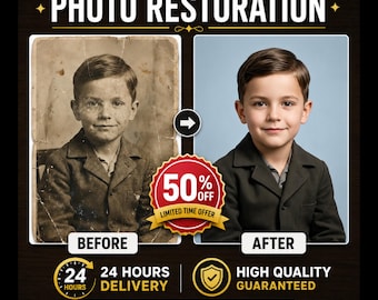 Fotorestauratieservice, oude foto's herstellen, wazige en beschadigde afbeeldingen herstellen, kwaliteit verbeteren, foto's inkleuren, digitale reparatie, fotobewerking